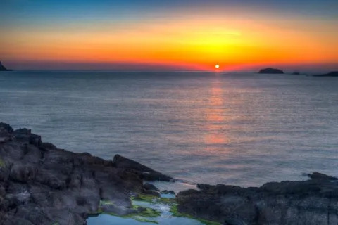 Sunset over the Atlantic off Ireland's coast