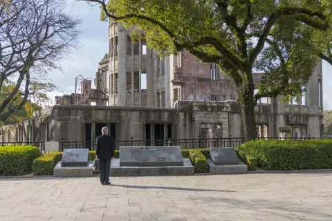 The "Atomic Bomb Dome", the former Chamber of Industry and Commerce building from 1914