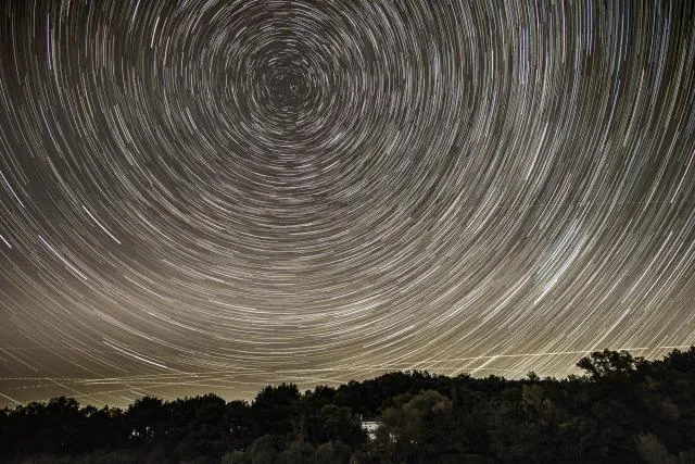 Startrails über dem Hanfbachtal