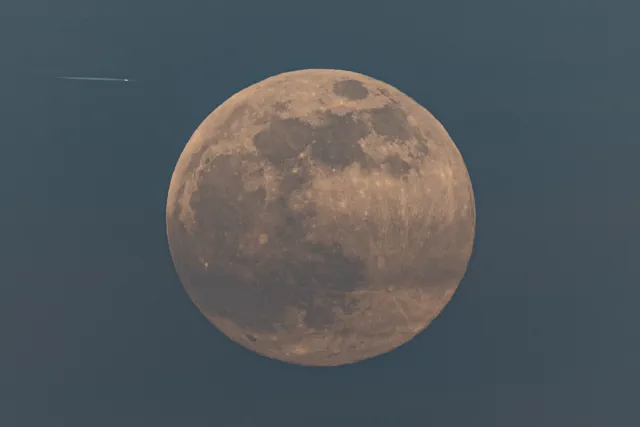 The super moon with a small jet