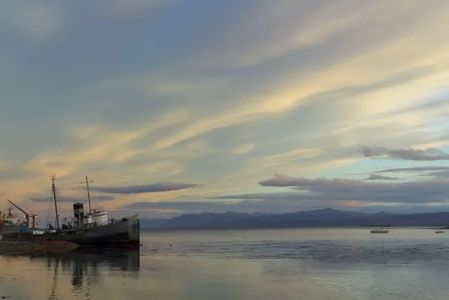 Sunset on the Beagle Channel off Ushuaia