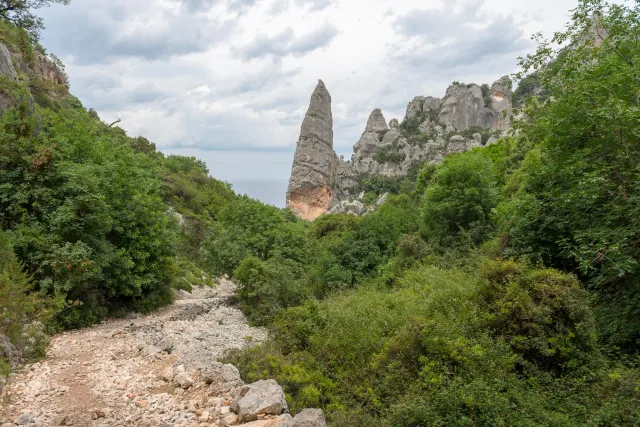 Die Felsnadel, L'Aguglia oder Punta Caroddi bei Cala Goloritze