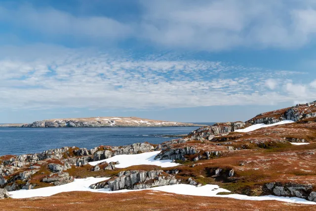 The landscape in the north of the island of Vardøya