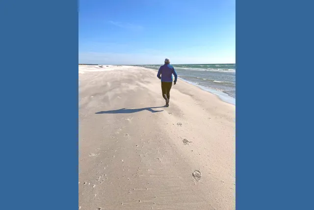 Running on the beach between Dueodde and Snogebaek