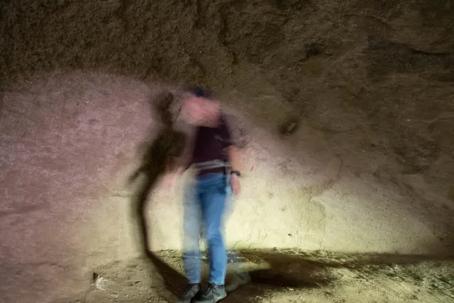 Karin in the Trass caves in Brohltal