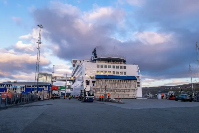 The ferry arrived