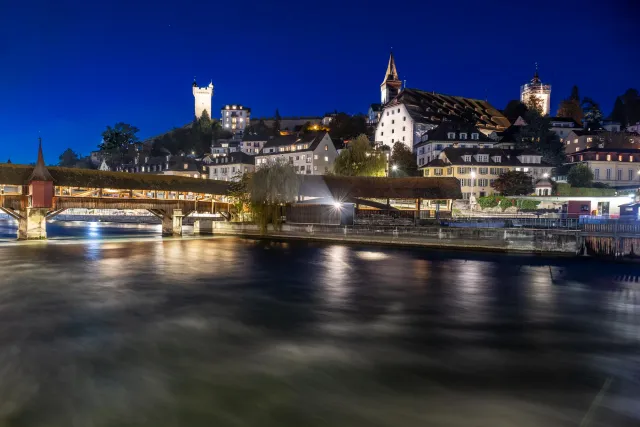 The Spreuer Bridge over the Reuss in Lucerne