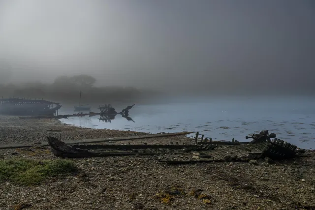 Ship graveyard of Rostellec near Crozon in Brittany